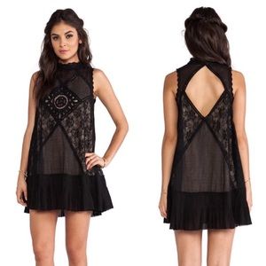 Free People angel lace black shift dress